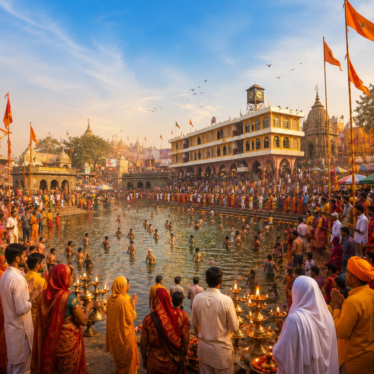 Holy bath during Nashik Kumbh